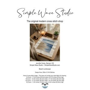 Beach‎ Landscape in Watercolor Counted Cross Stitch Pattern
